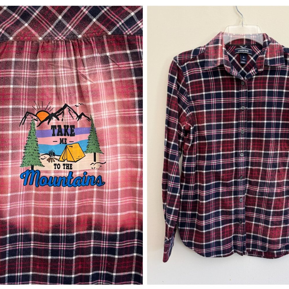 Lands End Flannel - Take me to the Mountains Transfer - Size 4 - Picture 3 of 3